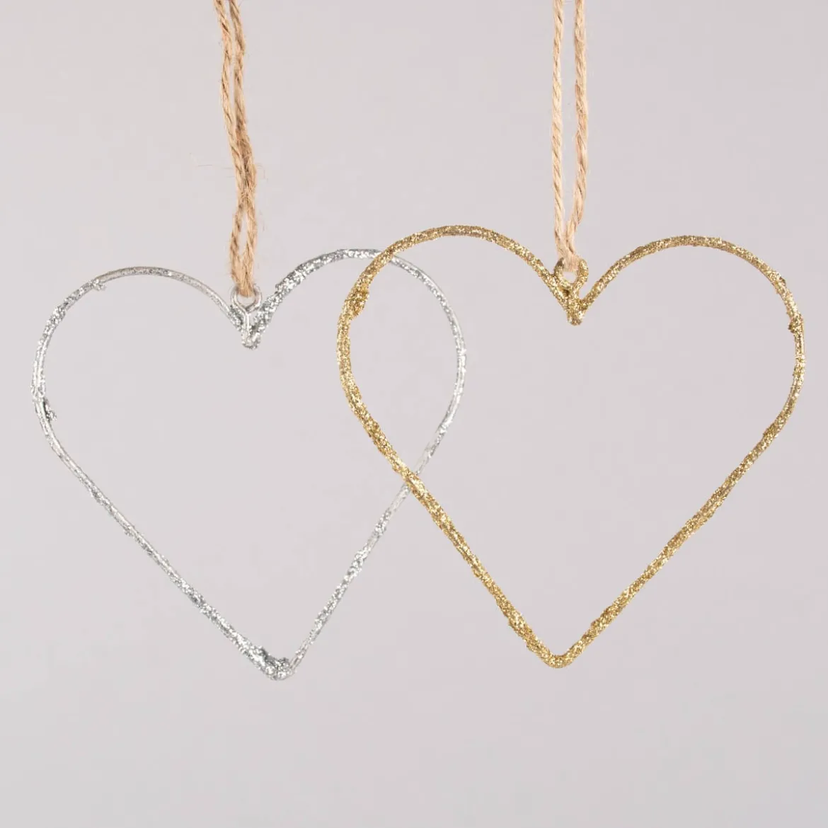 Rico Design Dekohänger Herz Glitter Metall goldfarben 9x9cm