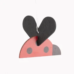 Rico Design Dekohänger Marienkäfer aus Holz rot schwarz 6,5x5,6x5,3cm