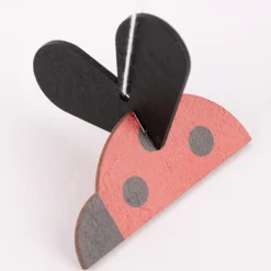 Rico Design Dekohänger Marienkäfer aus Holz rot schwarz 6,5x5,6x5,3cm