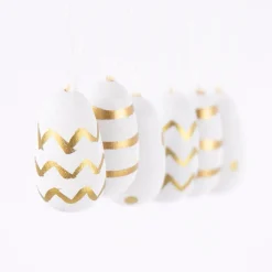 Rico Design Dekohänger Osterei Holz 6 Stück weiß gold