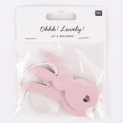 Rico Design Dekohänger Osterhase Holz 2 Stück rosa