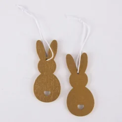 Rico Design Dekohänger Osterhase Holz 2 Stück gold