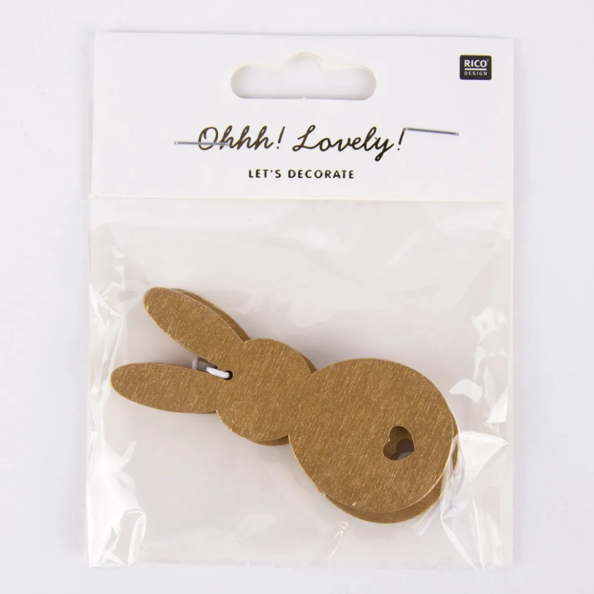 Rico Design Dekohänger Osterhase Holz 2 Stück gold