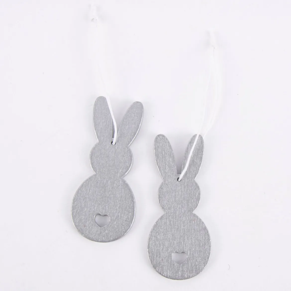Rico Design Dekohänger Osterhase Holz 2 Stück silber