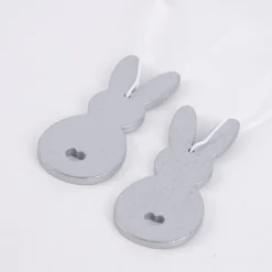 Rico Design Dekohänger Osterhase Holz 2 Stück silber