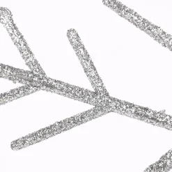 Rico Design Dekohänger Schneeflocke klein Glitter silberfarben 10x10cm