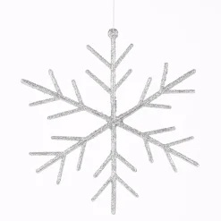 Rico Design Dekohänger Schneeflocke klein Glitter silberfarben 10x10cm