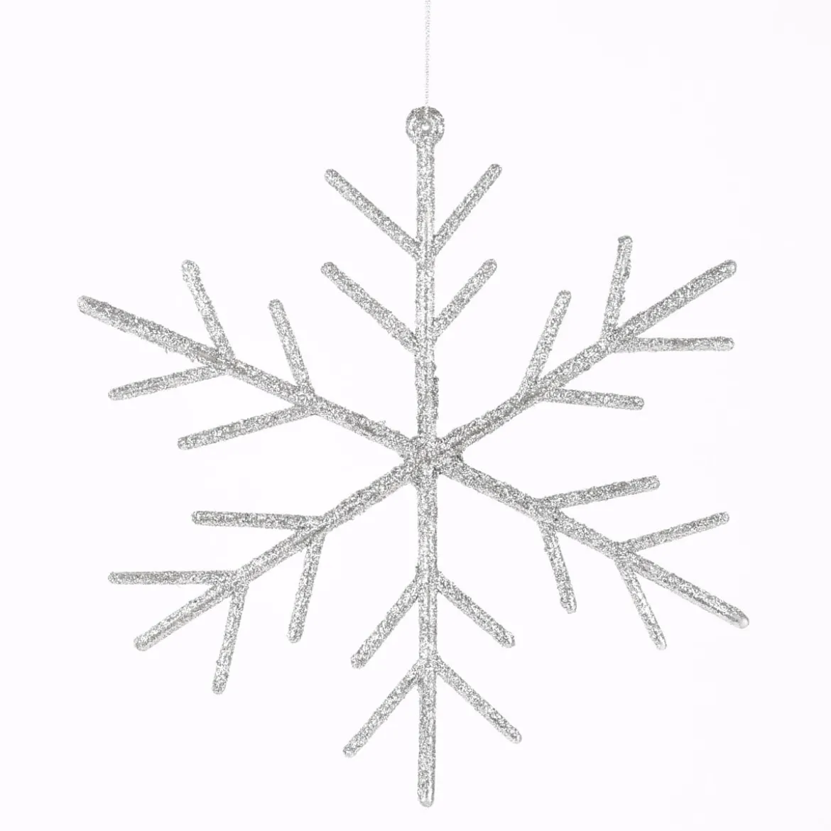Rico Design Dekohänger Schneeflocke groß Glitter silberfarben 20x20cm