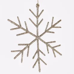 Rico Design Dekohänger Schneeflocke groß Glitter goldfarben 20x20cm