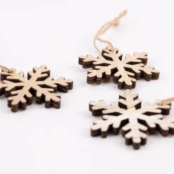Rico Design Dekohänger Schneeflocke natur 3 Stück 12x5cm