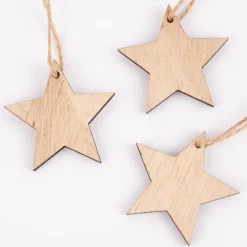 Rico Design Dekohänger Sterne natur 3 Stück 12x5cm