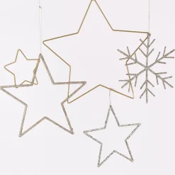 Rico Design Dekohänger Stern groß Glitter goldfarben 24,5x24,5cm