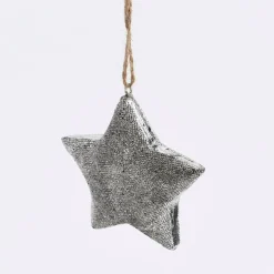 Rico Design Dekohänger Stern Kunststoff silberfarben 8x7,5cm
