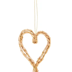 Rico Design Dekohänger Strohherzen geflochten 4 Stück natur 6x4cm