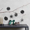 Rico Design Dekohänger Strohsterne Set 9 Stück schwarz goldfarbig 6cm