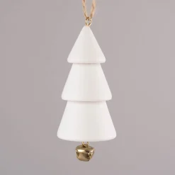 Rico Design Dekohänger Tannenbaum mit Glocke weiß 22x4cm