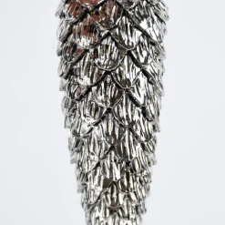 Rico Design Dekohänger Zapfen groß Kunststoff silberfarben 3x8,5cm