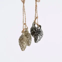 Rico Design Dekohänger Zapfen klein Kunststoff goldfarben 2,5x4cm