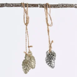 Rico Design Dekohänger Zapfen klein Kunststoff goldfarben 2,5x4cm
