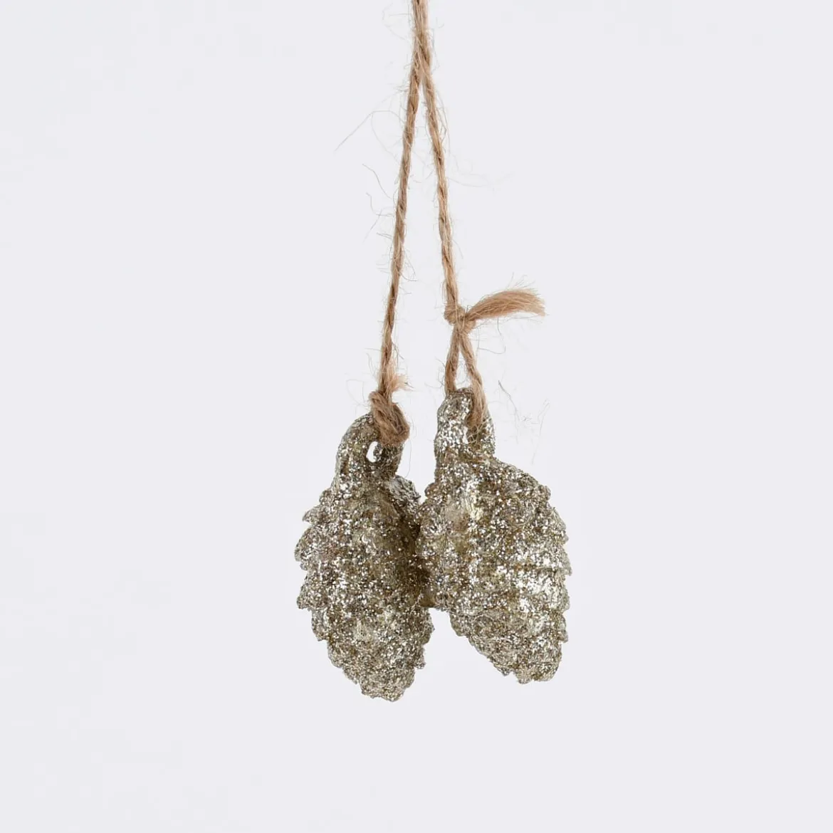 Rico Design Dekohänger Zapfen klein Kunststoff goldfarben 2,5x4cm