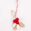 Rico Design Dekohänger Zweige mit Pompons natur weiß rot 5x9cm