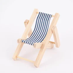 Rico Design Deko Liegestuhl natur weiß blau 7x10cm