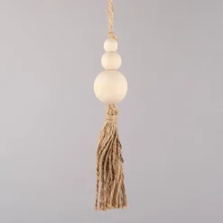 Rico Design Deko Quaste Holzperlen große Perlen Holz Jute 17cm