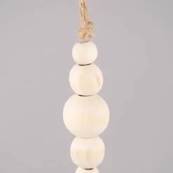 Rico Design Deko Quaste Holzperlen kleine Perlen Holz Jute 17,5cm