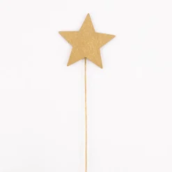 Rico Design Deko Stecker Stern Holz goldfarbig 28x6cm (HxB)