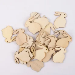 Rico Design Dekostreu Hasen groß Holz 24 tlg. natur