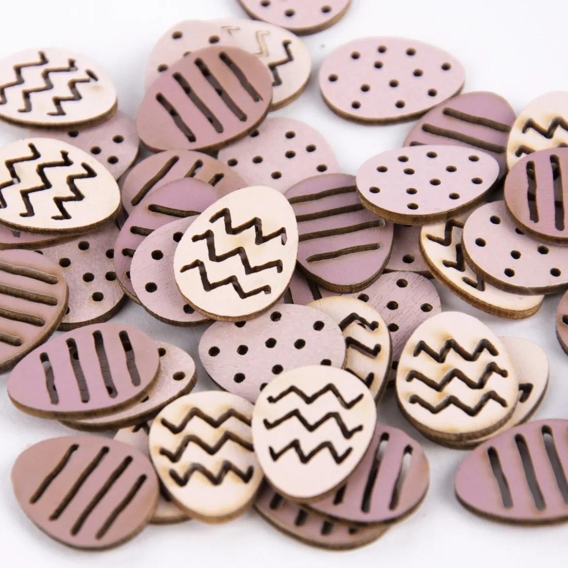 Rico Design Dekostreu Ostereier Holz 48 tlg. rosa mixfarben