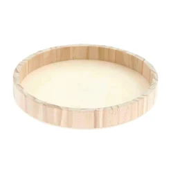 Rico Design Deko Tablett rund klein mit Rand Holz natur 20x2,5cm