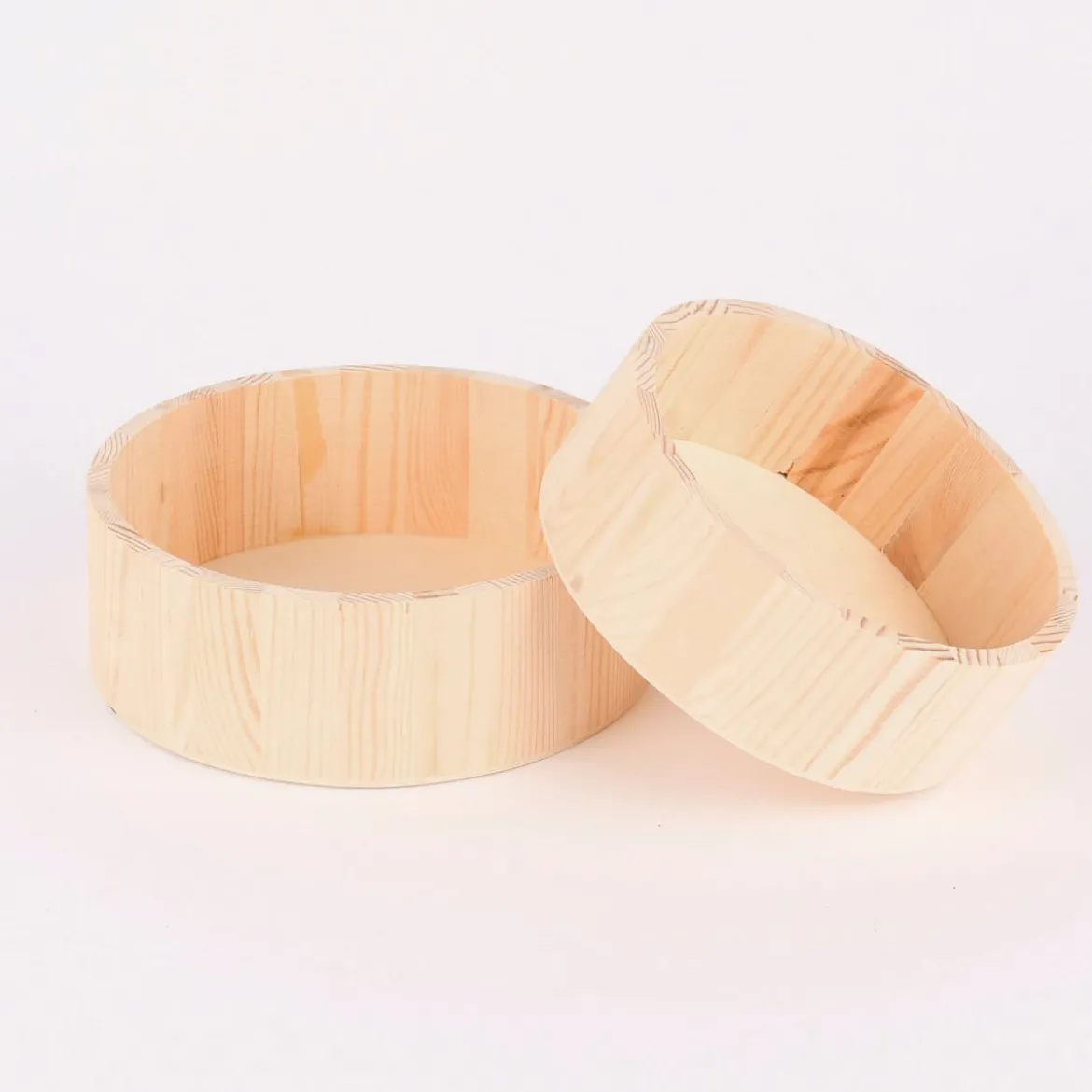 Rico Design Deko Tabletts rund 2er Set Holz 15,5cm und 17,5cm