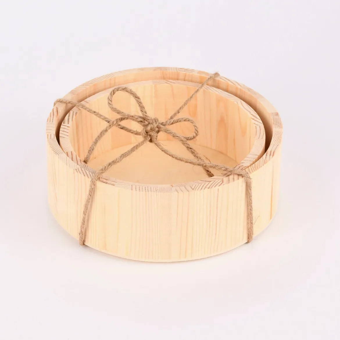 Rico Design Deko Tabletts rund 2er Set Holz 15,5cm und 17,5cm