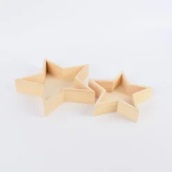 Rico Design Deko Tabletts Stern 2er Set Holz 20x20cm und 25x25cm