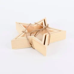 Rico Design Deko Tabletts Stern 2er Set Holz 20x20cm und 25x25cm