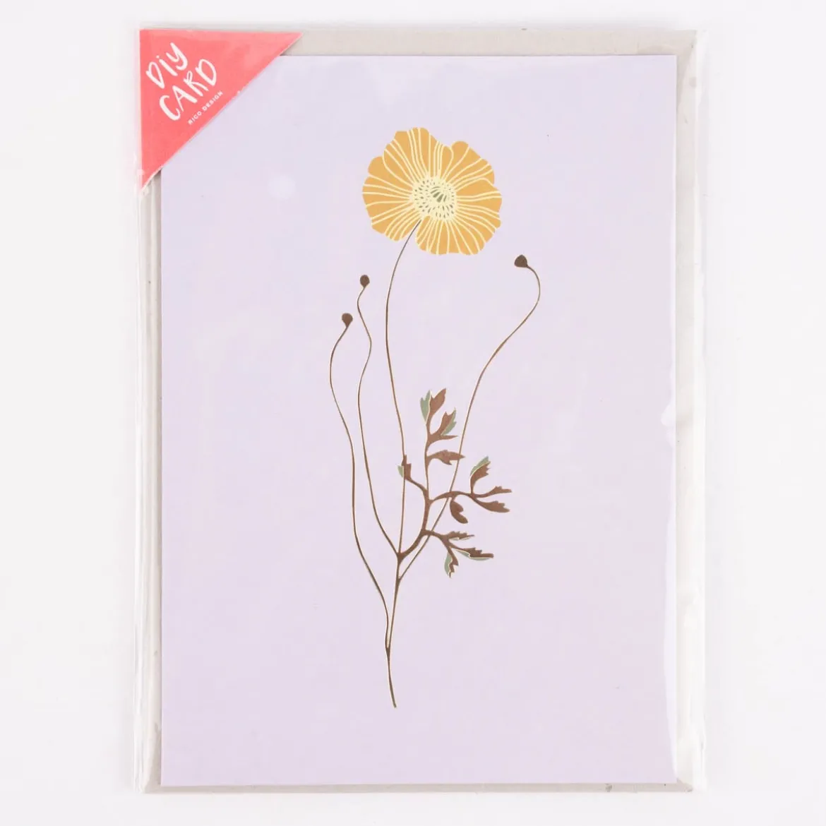 Rico Design DIY Card Goldmohn flieder 12,5x17,6cm
