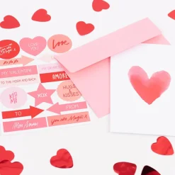Rico Design DIY Card Herz Aquarell weiß rot 12,5x17,6cm