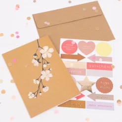 Rico Design DIY Card Kirschblüte ocker 12,5x17,6cm