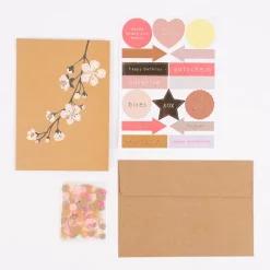 Rico Design DIY Card Kirschblüte ocker 12,5x17,6cm