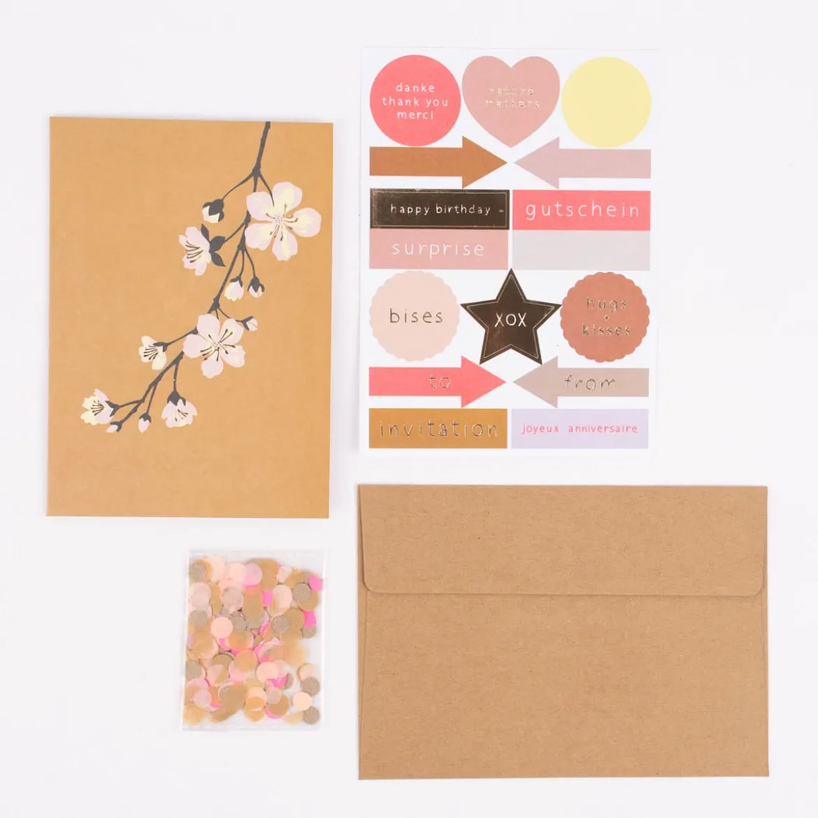 Rico Design DIY Card Kirschblüte ocker 12,5x17,6cm