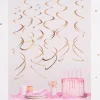 Rico Design Doppel Spiral Luftschlangen 6 Stück goldfarbig matt 60cm