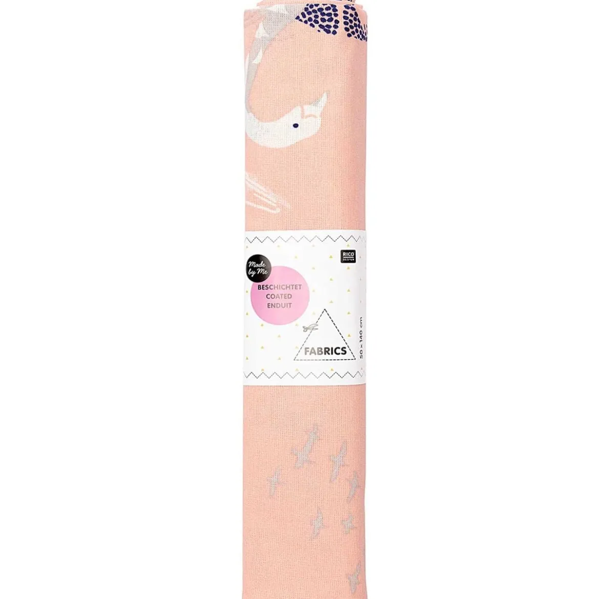 Rico Design Druckstoff Schwan beschichtete Baumwolle Stoffabschnitt rosa bunt 50x140cm