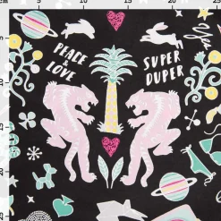 Rico Design Druckstoff Tiger beschichtete Baumwolle Stoffabschnitt schwarz neon 25x70cm