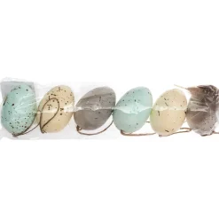 Rico Design Eier-Anhänger Ostereier mit Federn Pastell Mix 6Stk