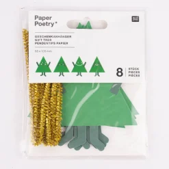Rico Design Geschenkanhänger Tannenbaum 8 Stück 8x10cm