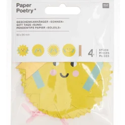 Rico Design Geschenkanhänger Sonne 4 Stück verschiedene Designs