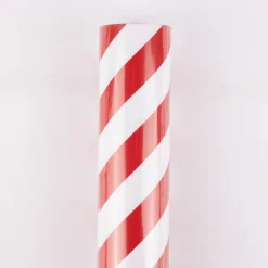 Rico Design Geschenkpapier Rolle Streifen rot weiß 70x800cm