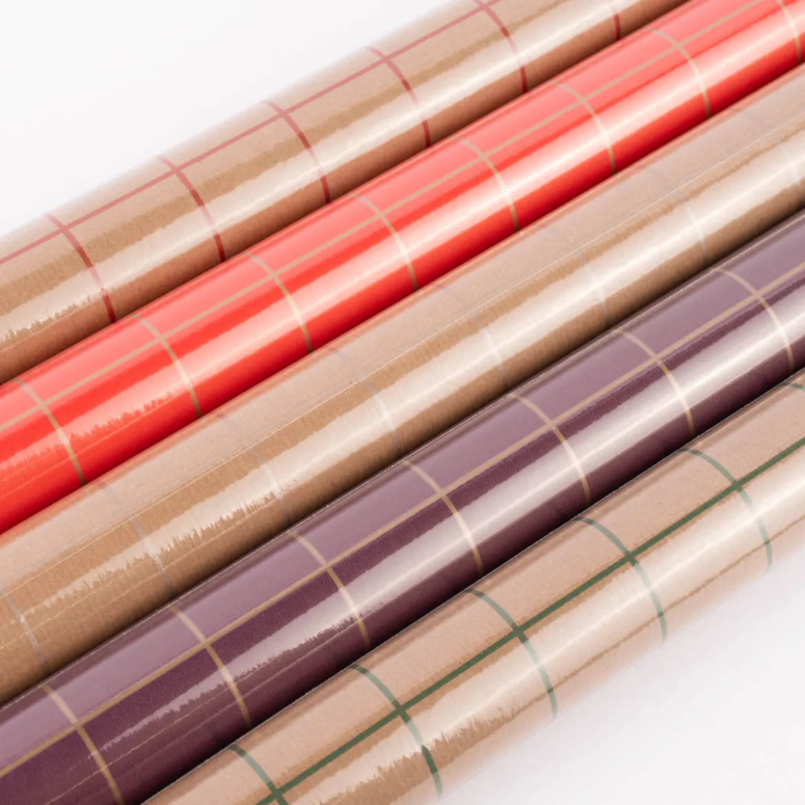 Rico Design Geschenkpapier Rolle Karo Raster 70x200cm natur verschiedene Farben