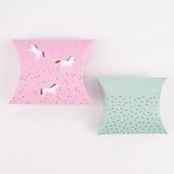 Rico Design Geschenkschachteln Mix Einhorn Mint Rosa mit Folienprägung 6 Stück verschieden groß